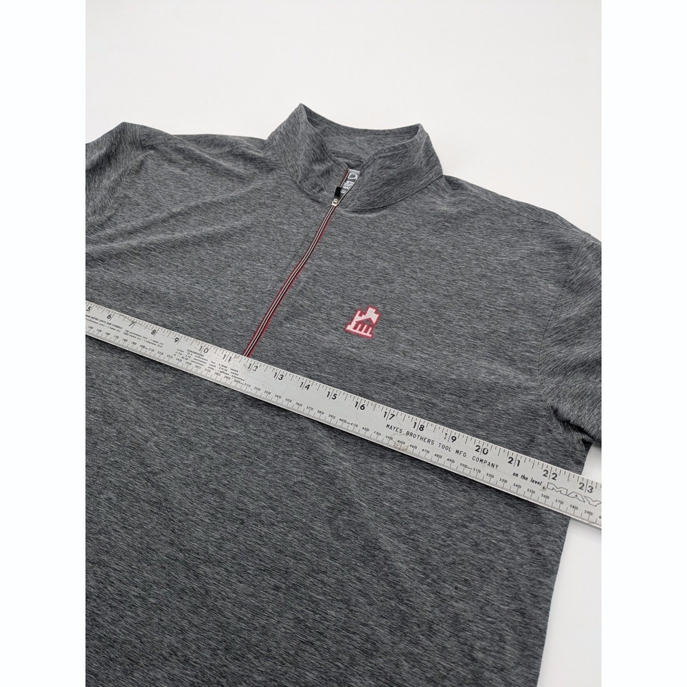 Straight Down Indiana Hoosiers Quarter Zip Pullover Mens L Golf Waffle Knit Gray